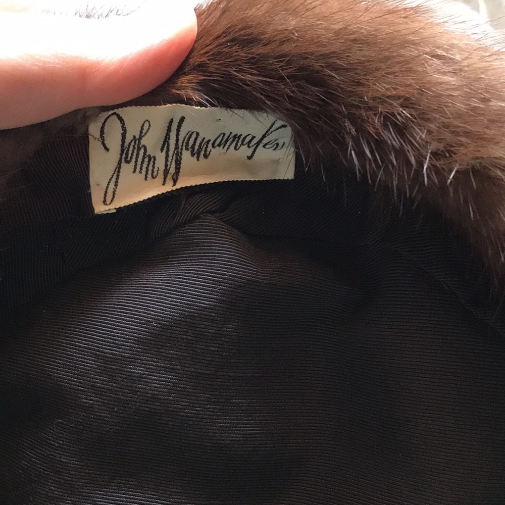 Vintage Brown Mink Fur Beret Hat 1960’s Designer Wedding Genuine Cap Warn Bride - Picture 15 of 15